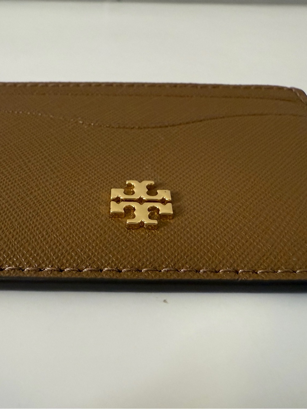 NWT Tory Burch Emerson Slim Card Case Moose Brown Leather - Picture 2 of 6